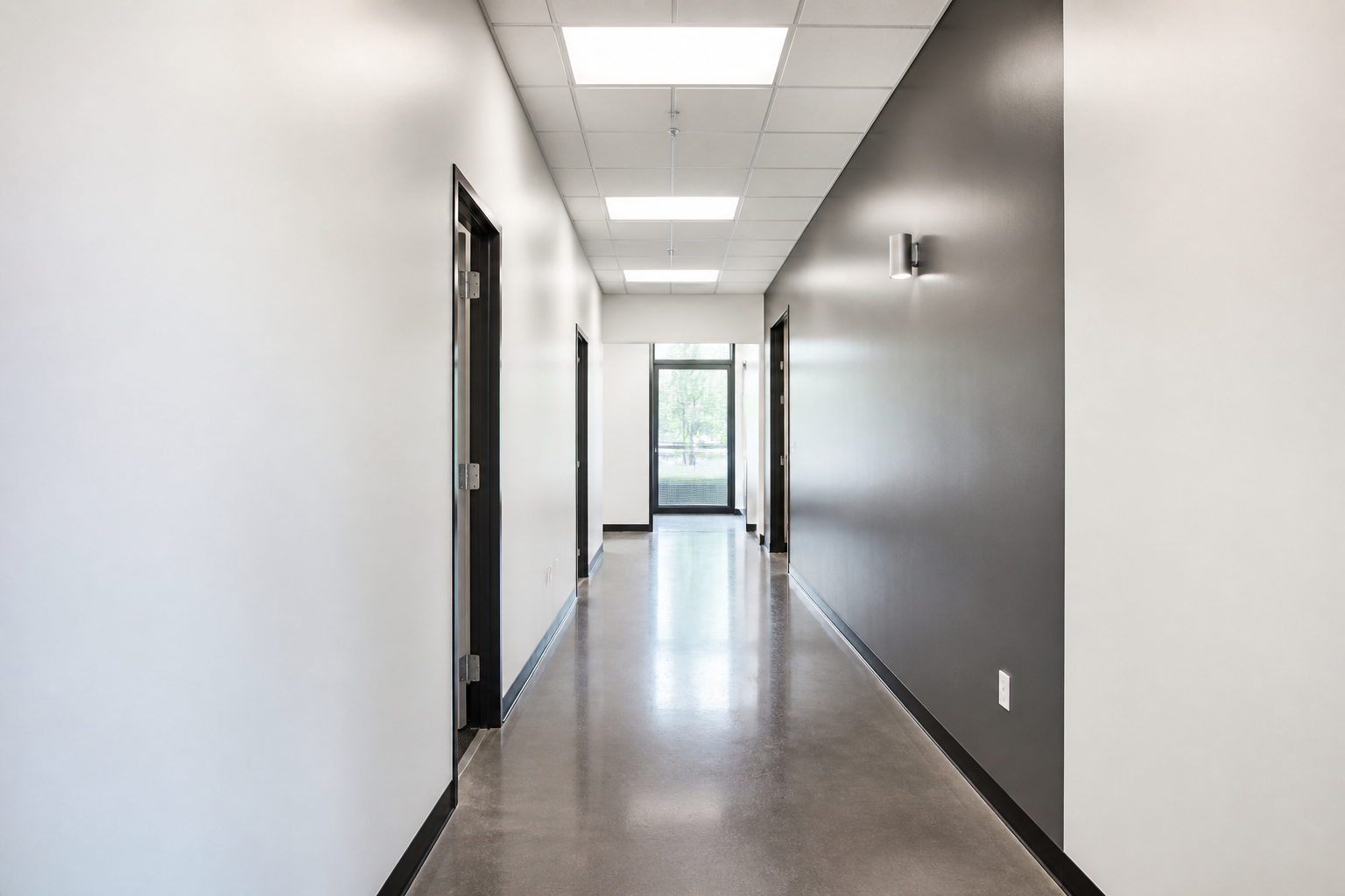 Commercial painting of an office hallway in Grand Island, NE